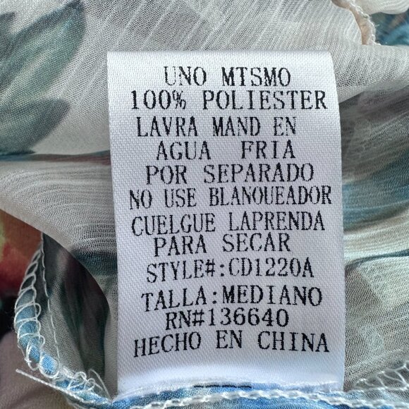 Aladore Floral Blue Orange Ruffle Tie Summer Vacation Cocquette Girl Dress Size6 - Picture 10 of 12